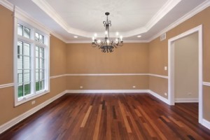 Dining room with tan walls