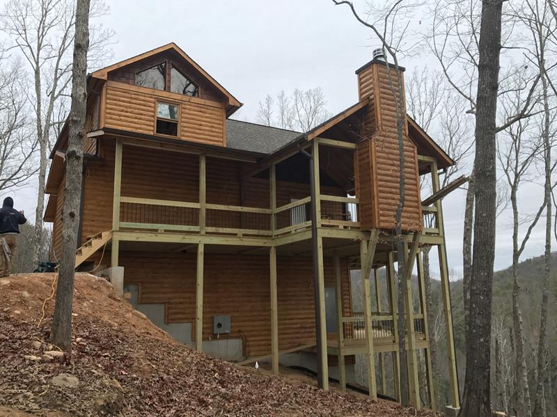 New Cabin Staining Project in Blue Ridge, GA